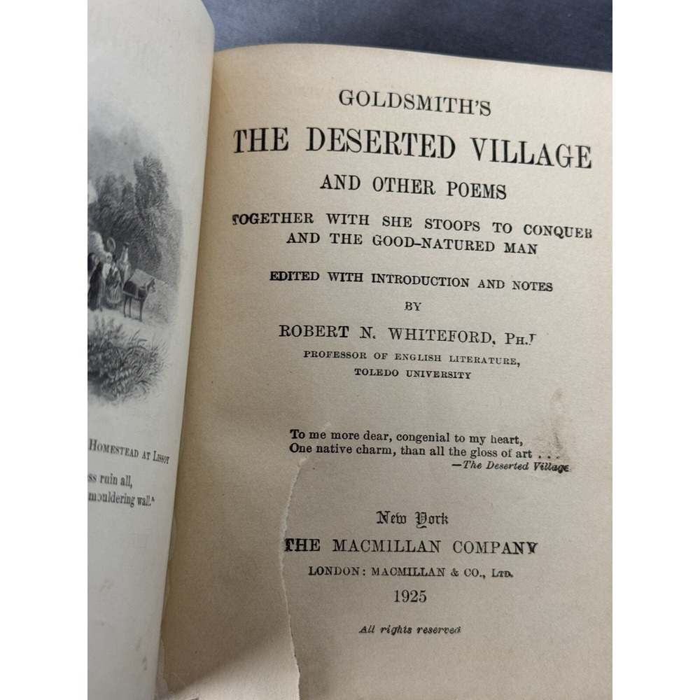 Goldsmith's The Deserted village‎ Macmillan Pocket Classic 1925